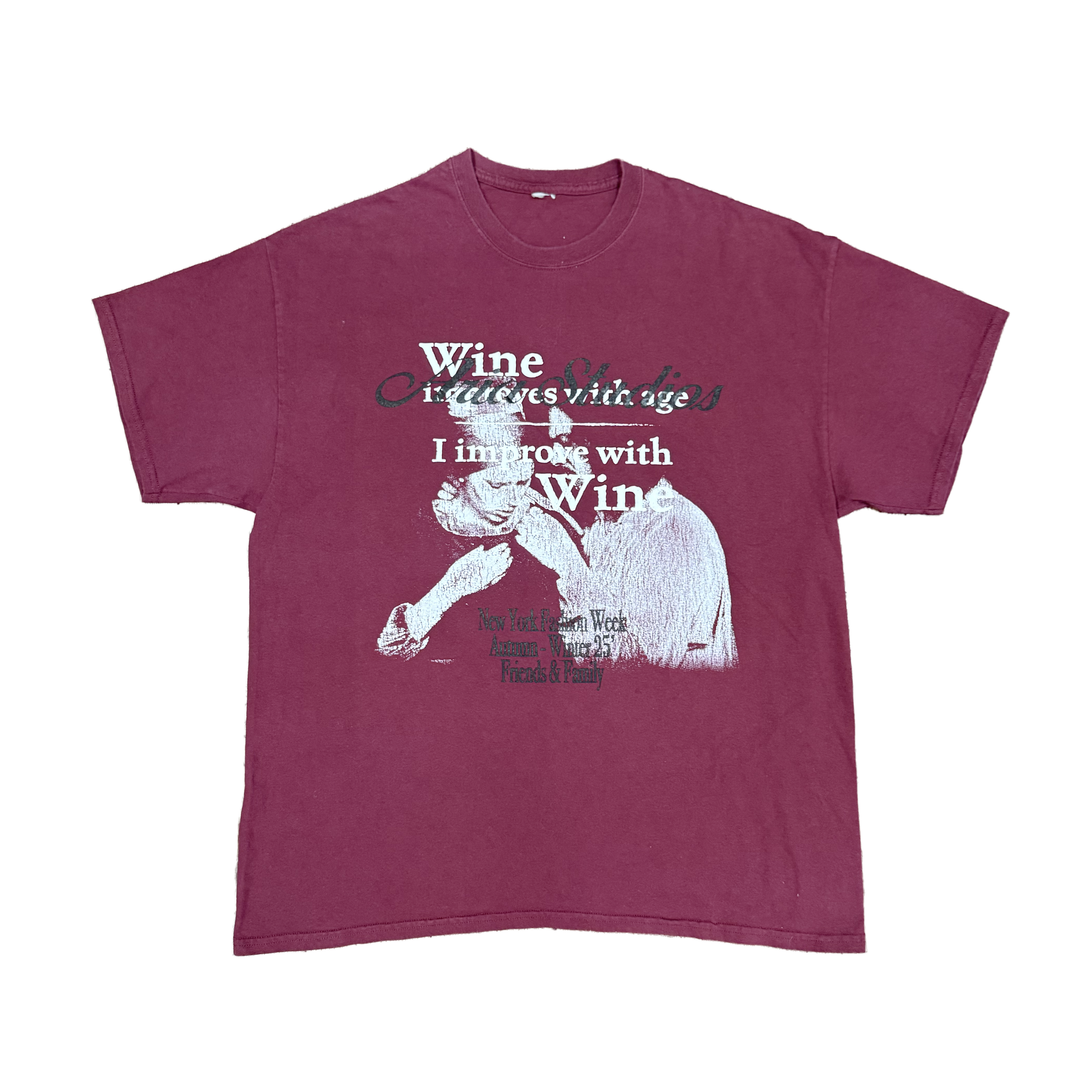 Scarlett I Improve with Wine Burgundy T-Shirt L