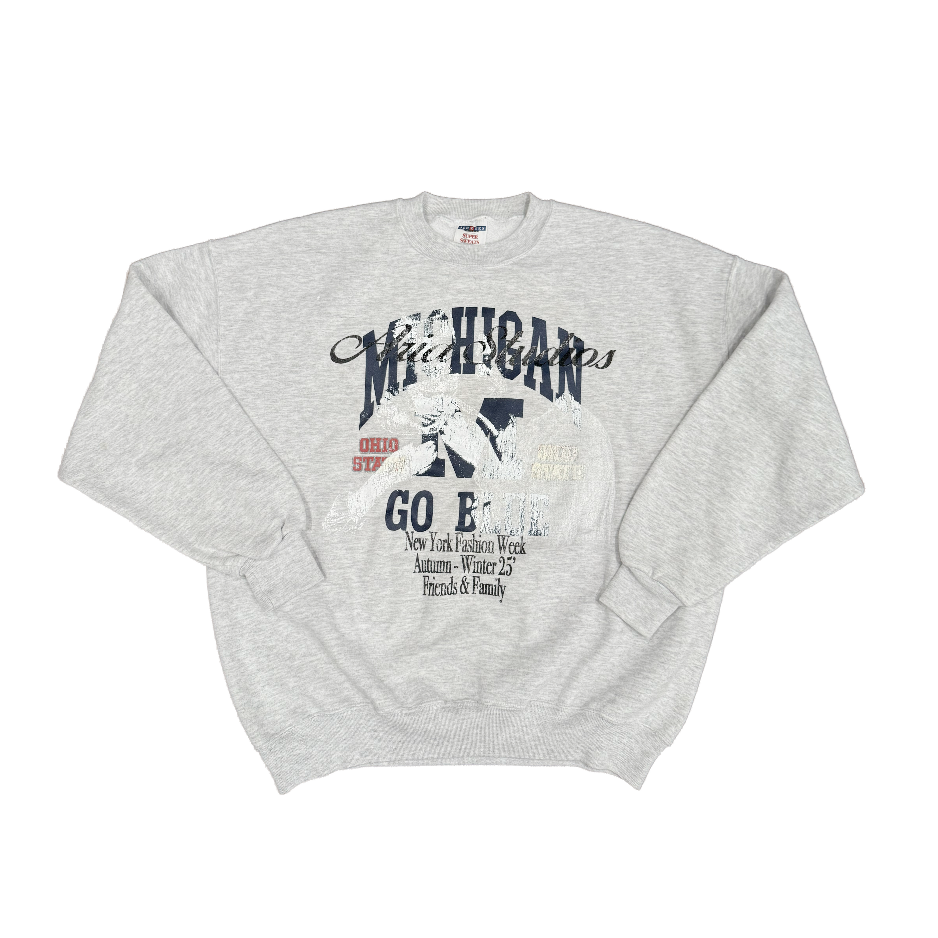 Scarlett Michigan Ohio State Grey Crewneck M