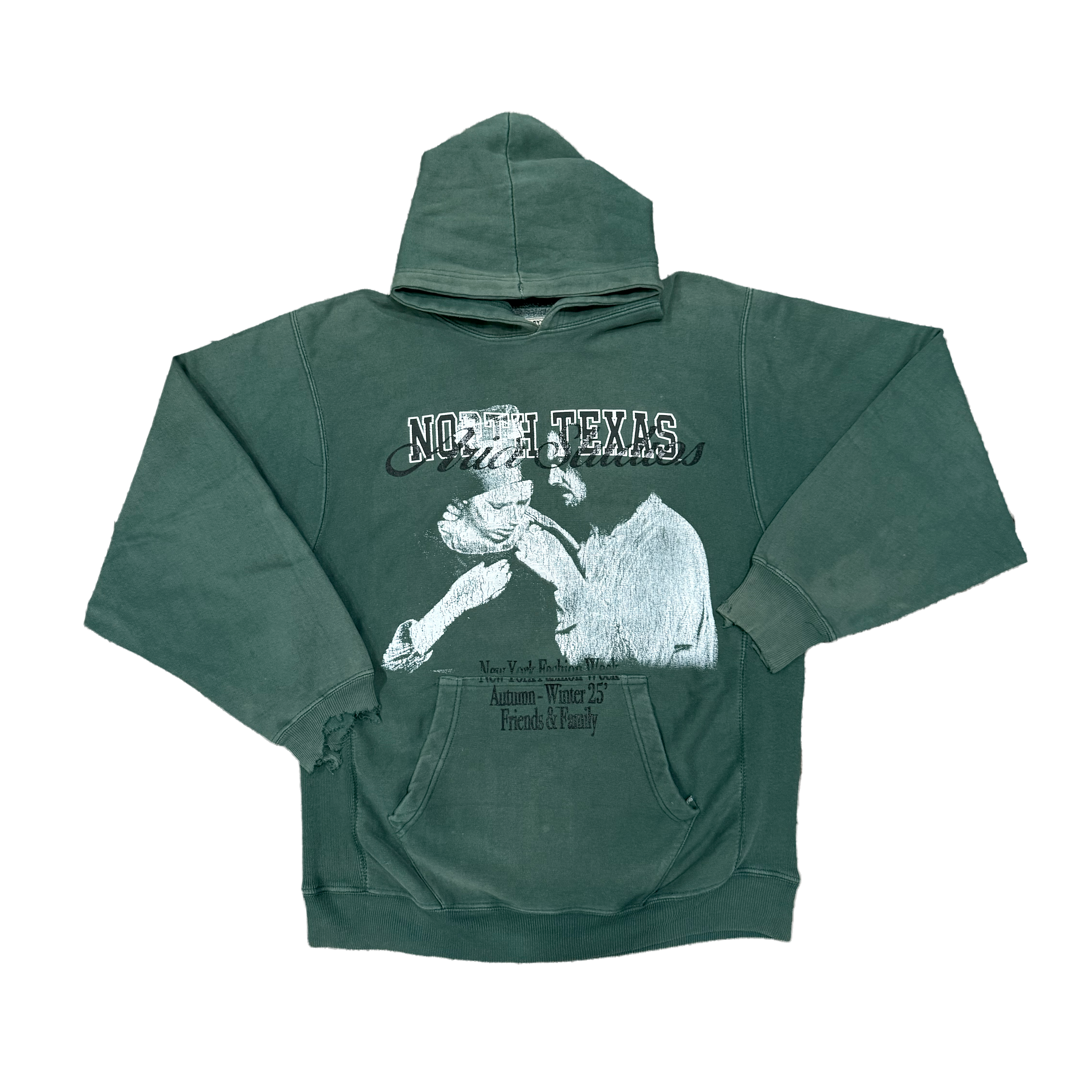 Scarlett North Texas Distressed Forest Green Hoodie M