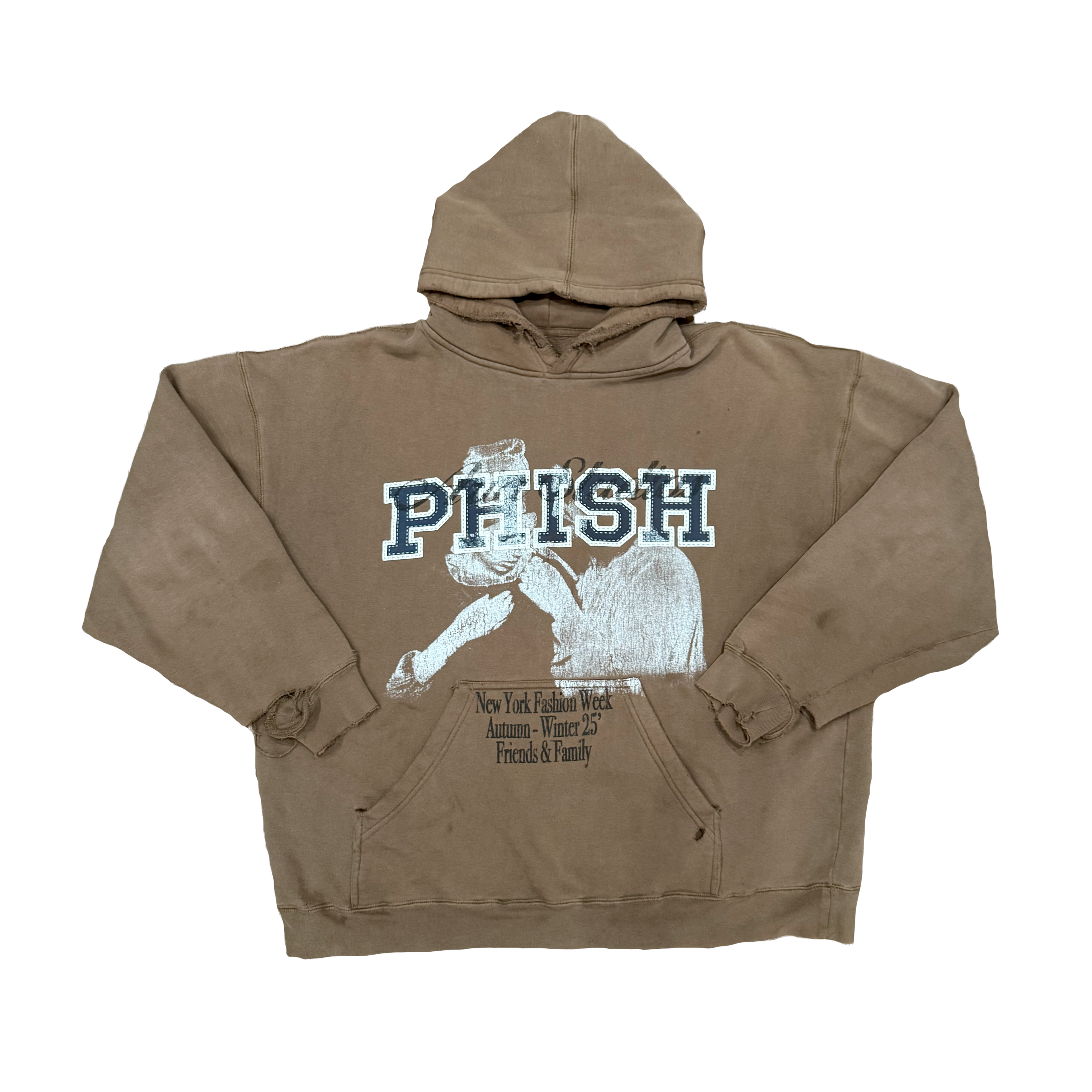 Scarlett PHISH Brown Distressed Hoodie L