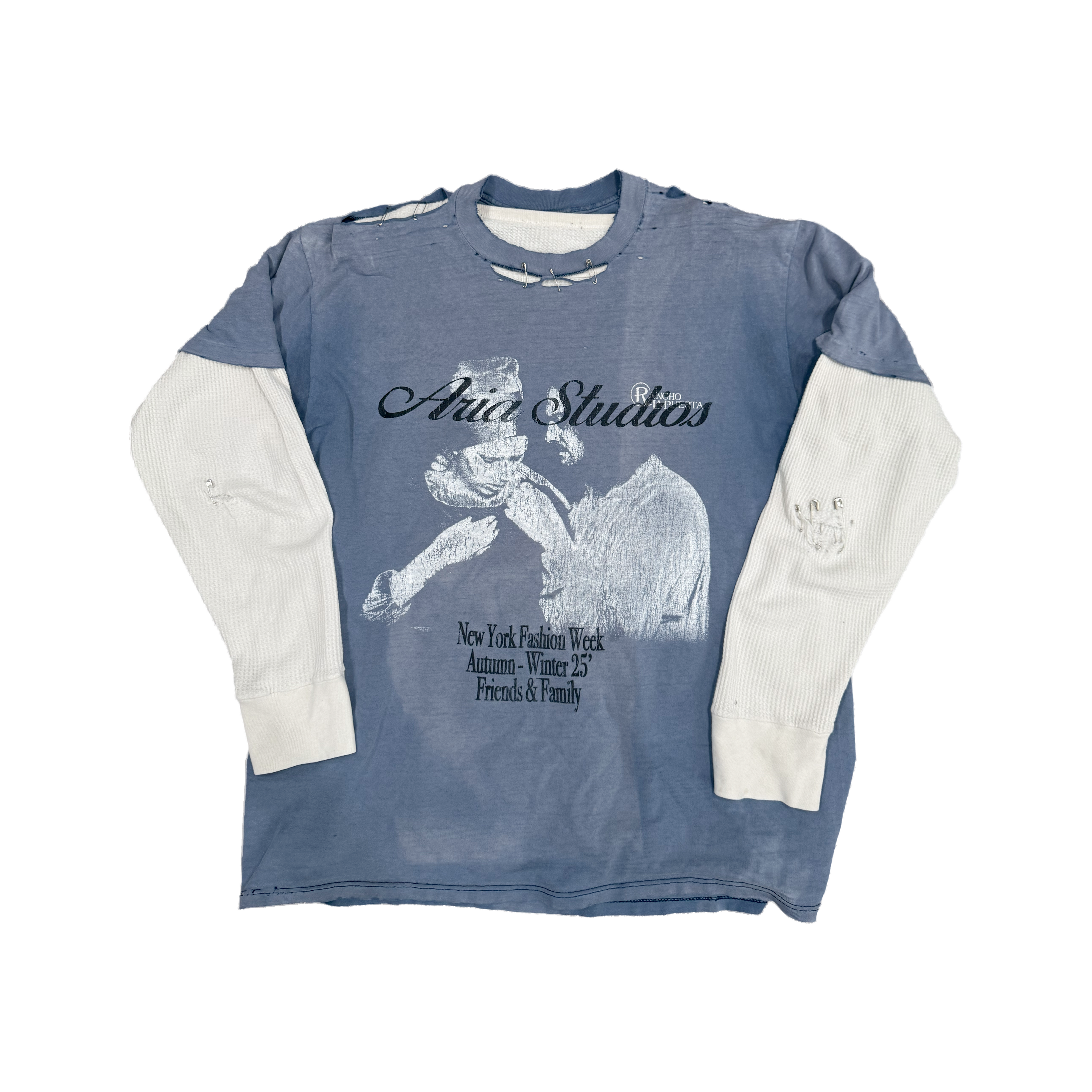 Scarlett Navy Distressed T-Shirt Thermal M